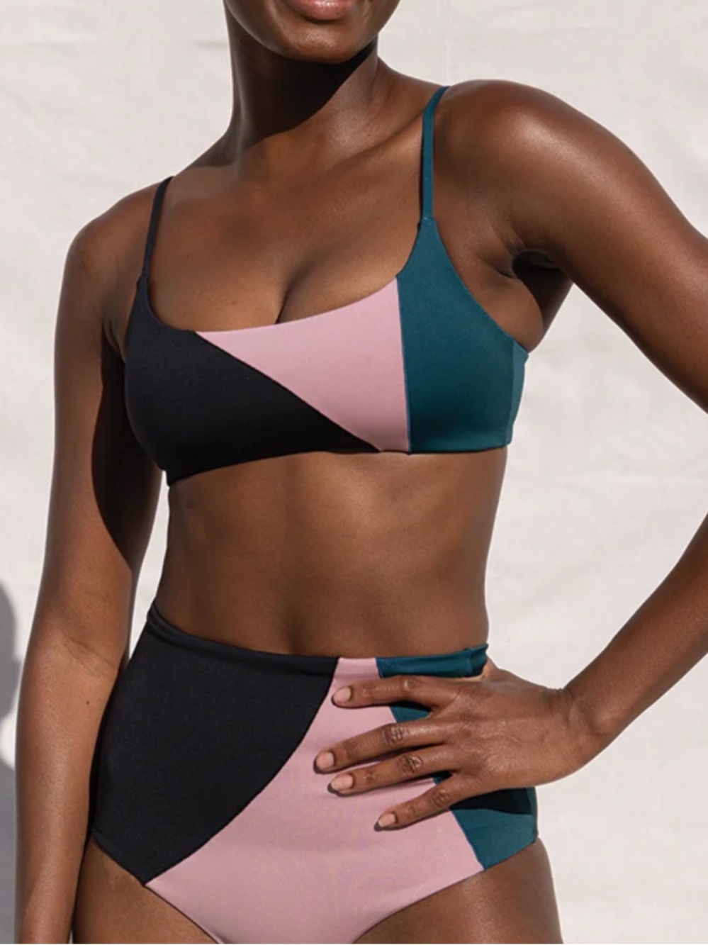 Left On Friday Colorblock Bikini Top NWOT